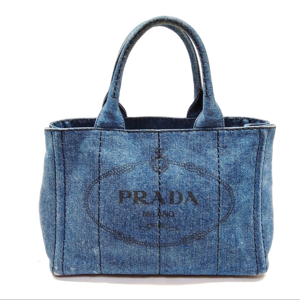 Authentic Prada Tote Bag  Blue Denim